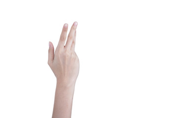 Fototapeta premium Female beautiful talent hand, arm and fingers in good shape figure