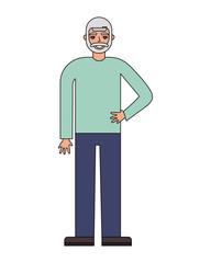 cute grandfather avatar character