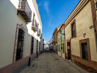 Fototapeta na wymiar Niebla,. Pueblo de Huelva amurallado. Andalucia,España
