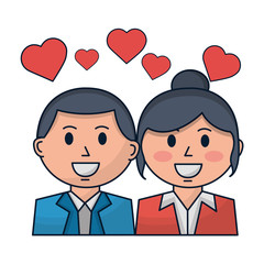 Fototapeta premium business people with hearts icon