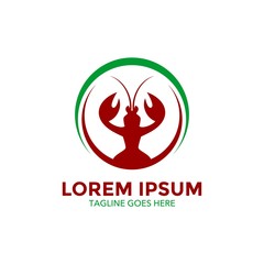 Obraz premium Unique lobster logo template. sea food. vector. editable. simple shape. minimalist color. memorable