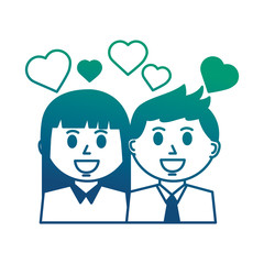 business people with hearts icon
