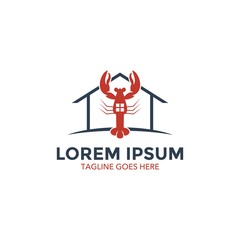Unique lobster logo template. sea food. vector. editable. simple shape. minimalist color. memorable