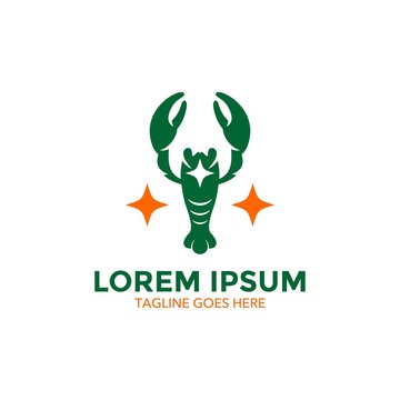 Unique lobster logo template. sea food. vector. editable. simple shape. minimalist color. memorable