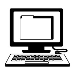 desktop computer with folder isolated icon