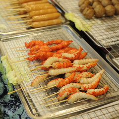 Close up seafood barbeque grilled