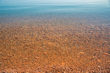 Underwater pebbles at the shore of Lake Superior