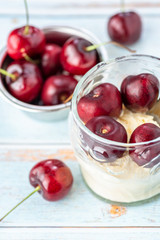 Cherries and ice cream