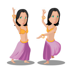 Fototapeta premium Muslim Woman Dancer Cartoon Character Vector