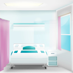 Hospital Clean Room Empty Interior Vector