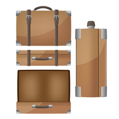 Luggage Travel Bags Isolated Set Vector