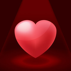 Valentine Red Heart Spotlight Illustration Vector