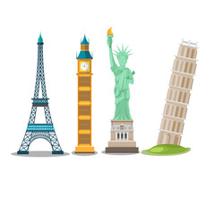 World Landmark Collection Isolate Set Vector