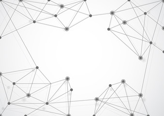 Fototapeta premium Abstract connecting dots and lines. Connection science background. Vector illustration