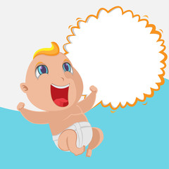 Baby Happy Cartoon Template Background Vector