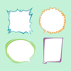 Bubble Speech Border Cartoon Set Vector