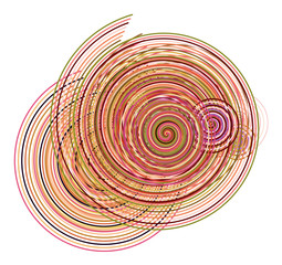 Color abstract twirl circle lines geometric pattern generative art background. Illustration, circles, design & concept.