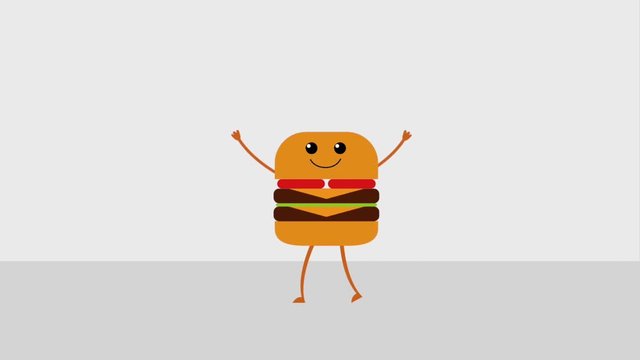 kawaii cartoon hamburger food animation hd