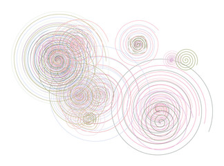 Artistic twirl circle lines background pattern abstract. Details, style, bubbles & drawing.