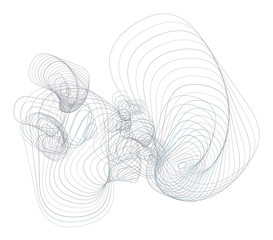 Abstract conceptual geometric rounded rectangle pattern. Drawing, style, repeat & texture.