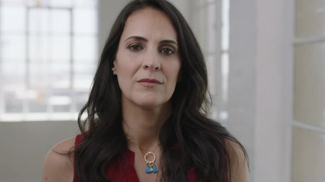 attractive elegant caucasian woman portrait of stylish lady looking serious pensive at camera