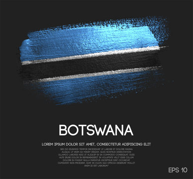 Botswana Flag Made of Glitter Sparkle Brush Paint Vector