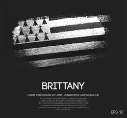 Brittany Flag Made of Glitter Sparkle Brush Paint Vector © natanaelginting