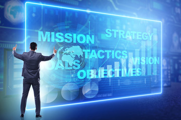 Businessman in strategic planning concept