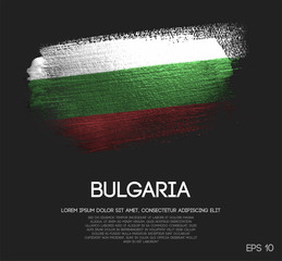 Bulgaria Flag Made of Glitter Sparkle Brush Paint Vector - obrazy, fototapety, plakaty