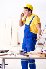 Floor repairman disappointed with his work 