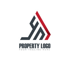 Fototapeta Initial Letter YN Property Design Logo obraz