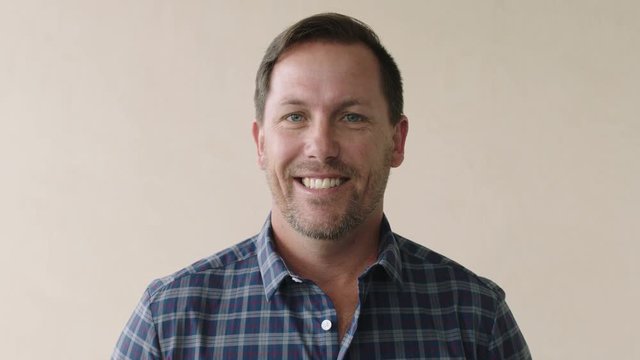 close up portrait of successful entrepreneur laughing satisfaction businessman