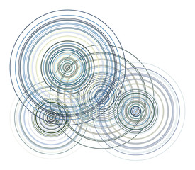 Abstract conceptual geometric circles, bubbles, sphere or ellipses pattern. Background, digital, drawing & design.