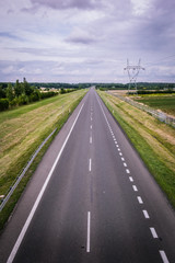 Empty straight highway road