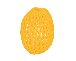 clipping path, yellow foam net packing for protect the fruits from damage during transportation, isolated on white background