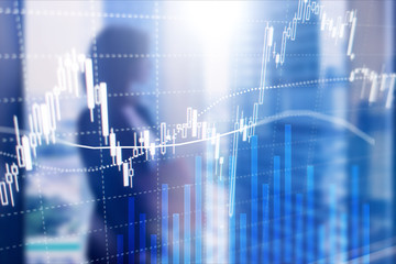 Forex trading, Financial market, Investment concept on business center background.