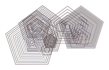 Shape of pentagon, abstract geometric background pattern. Vector, web, concept & backdrop.