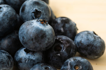 blueberry on table isolated on black background.Fresh organic blueberries.