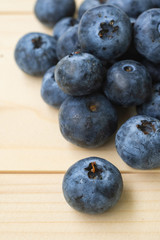 blueberry on wood table.Fresh organic blueberry.