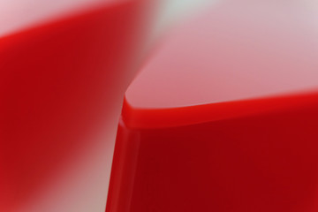 Closeup a part of red triangle box object on white background