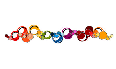 Kreis Band Banner Hintergrund Modern Kreise Regenbogen Bunt