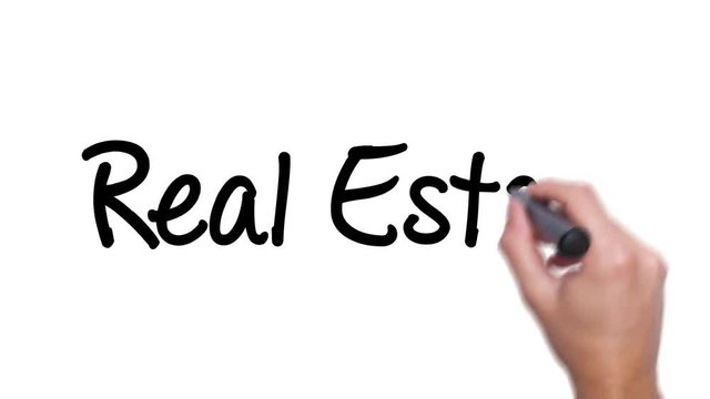 Real Estate - Man Hand writing with black marker on the sky. Red circled. Big dreams, hopes and aspirations. 4k