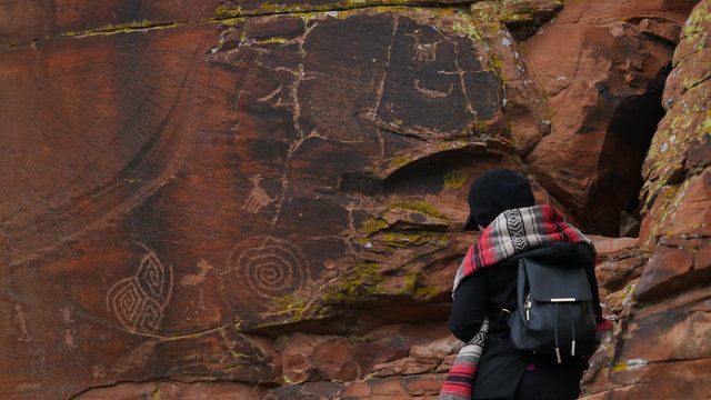 Petroglyphs Pictographs Hieroglyphs Hiker