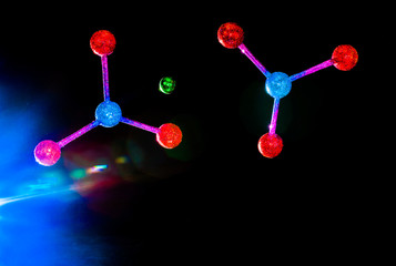 Lab experiments atom or molecule structure of Barium Nitrate with chemical formula Ba(NO3)2 in...