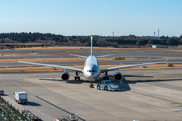  Airplane taxiing at the airport