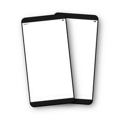Realistic smartphone with blank screen. 
