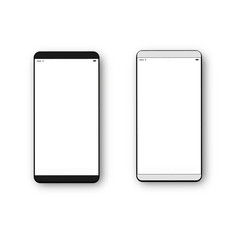 Realistic smartphone with blank screen. 