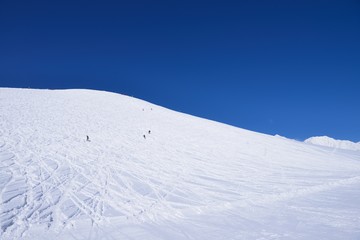 Panoramic ski at hakuba happo in Nagano Japan with blue 