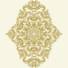 Elegant vintage vector ornament in classic style. Abstract traditional golden pattern with oriental elements. Classic vintage pattern
