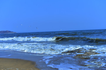 The waves of the sea
